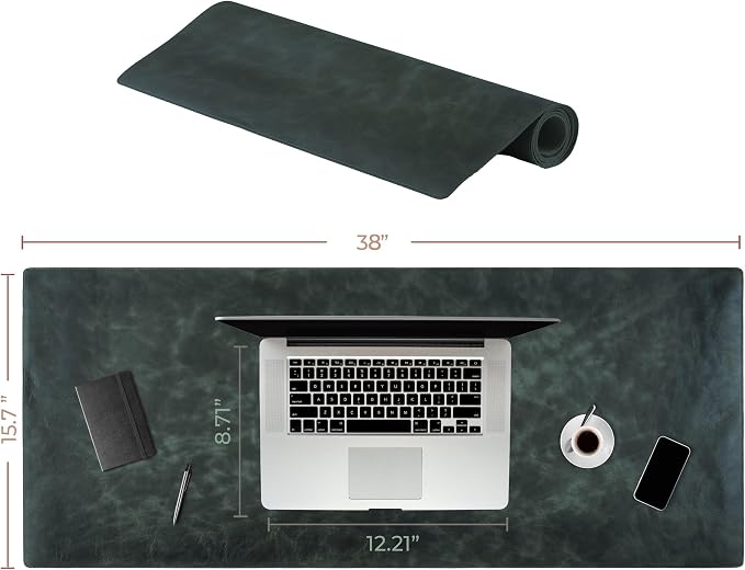 Node Leather Calfskin Leather Desk Pad – Executive Office Desk Mat - Image 6