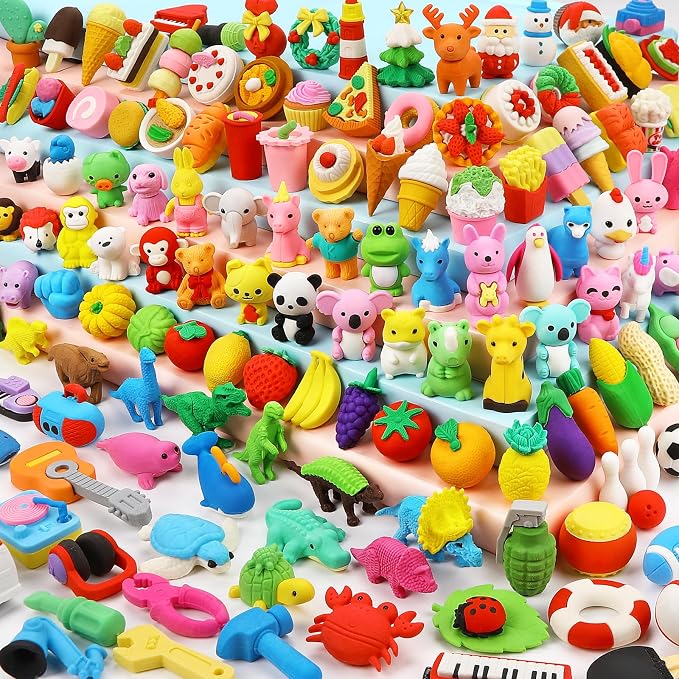 Moosia 150 Pack Animal Pencil Erasers by Moosia