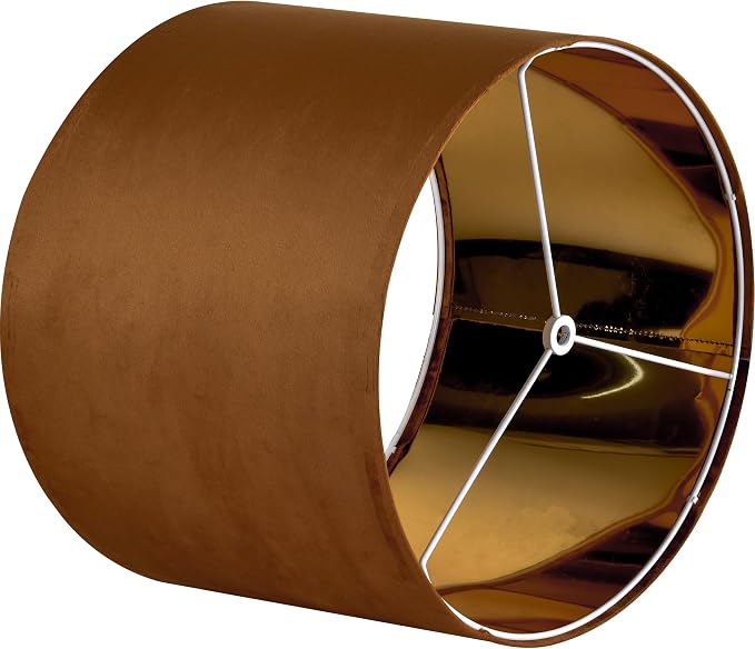 GO&SO 1 PCS Burnt Orange Velvet Drum Lamp Shade, Modern Replacement Lamp Shades - Image 5