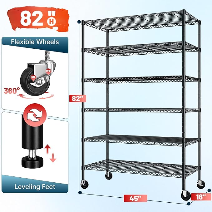 Romorgniz 82" H X45 W X18 D Storage Shelves - Image 3