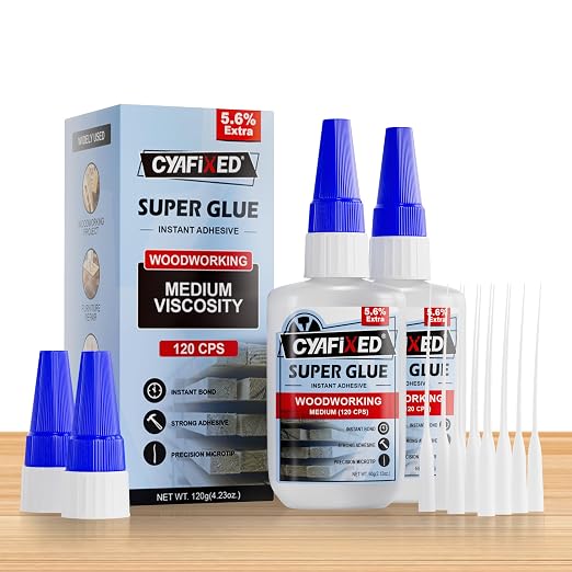 Wood Super Glue 113.6 Gram 4oz, All Purpose Strong CA Glue by CYAFIXEDSUPERGLUE
