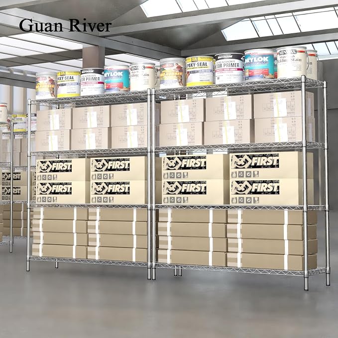 Guan River 4-Shelf Adjustable Metal Shelf Wire Shelving Unit Heavy Duty Storage - Image 7