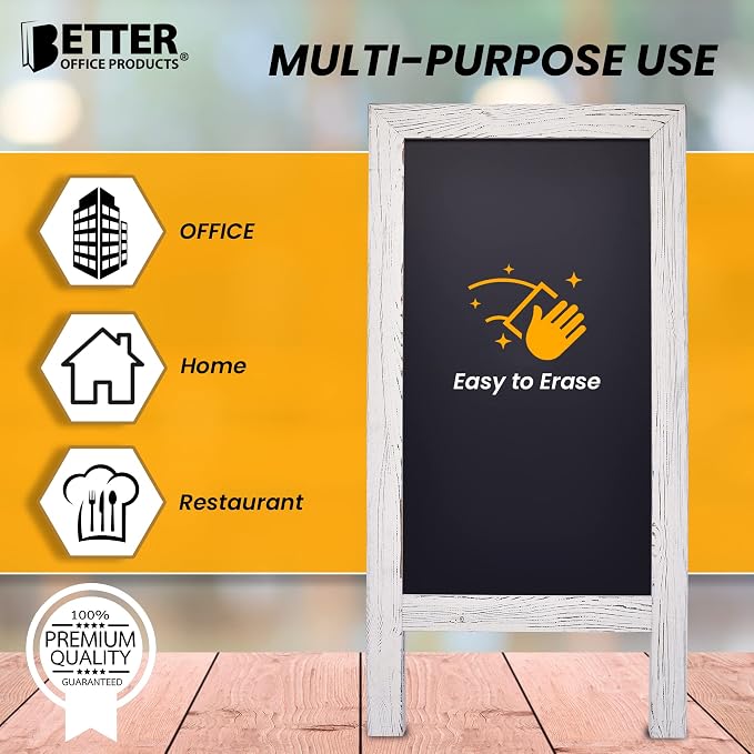 Better Office Products Magnetic A-Frame Chalkboard Sign, Extra Large 20" x 40" - Image 7