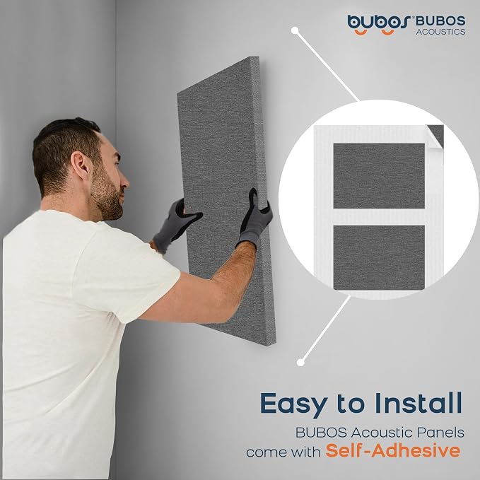 BUBOS 4 PCS Fabric Acoustic Panels, 23.6''x11.8''x2'' Sound Proof Panels - Image 8
