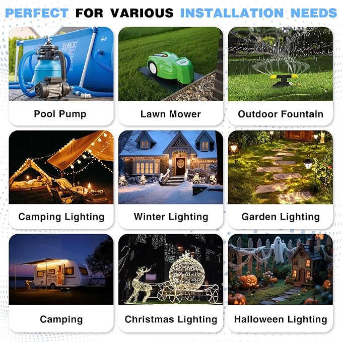 Flemoon Outdoor Extension Cord Safety Cover, IPX4 Waterproof Connection - Image 9