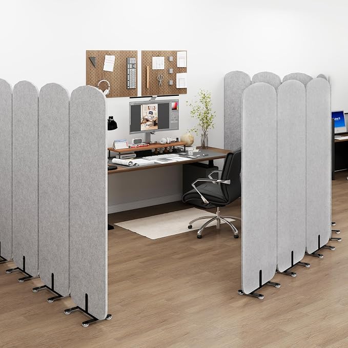 Natwind 5 Panel 122.8 x 71 in Office Room Privacy Protect Space Divider - Image 2