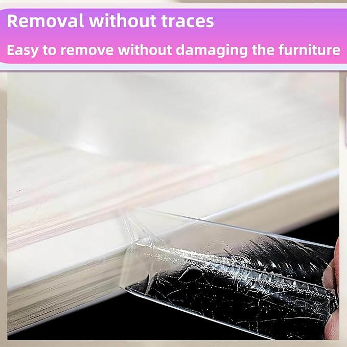 Clear Self Adhesive Edge, 1.18in Width x118.2in Length, Self-Adhesive Table - Image 5