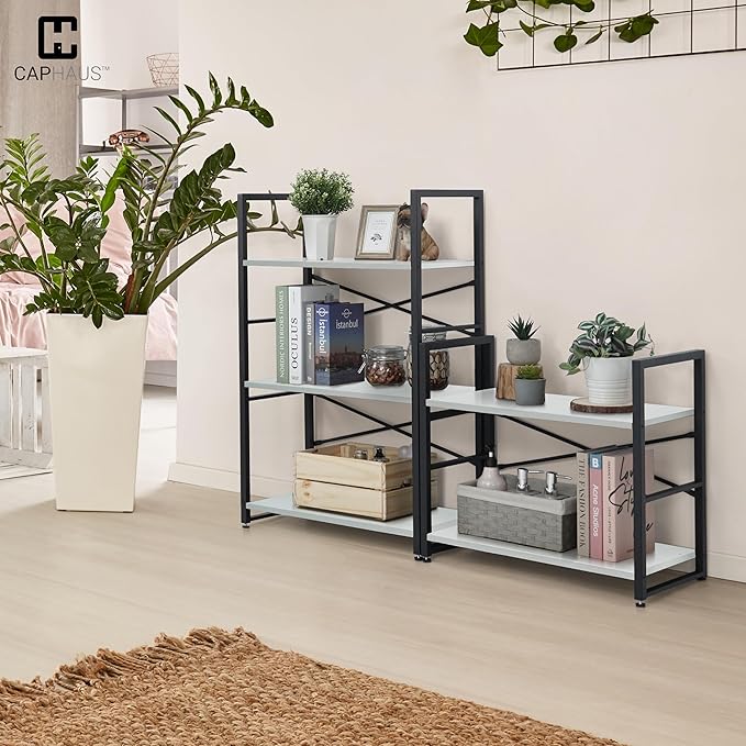 CAPHAUS 3 Tier Small Bookshelf, 24 Inch Width Free Standing Shelf, Bookcase - Image 2