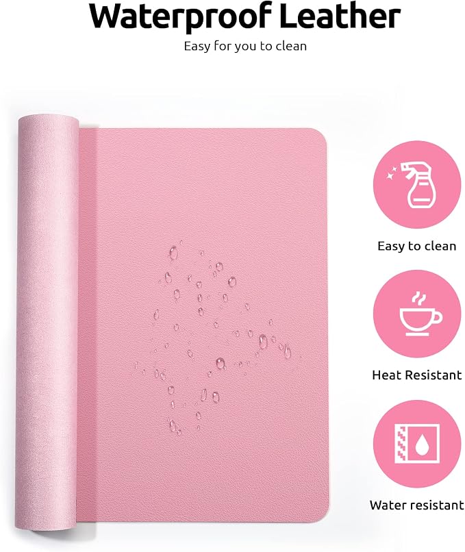 YSAGi Leather Desk Pad Protector, Large Mouse Pad, Non-Slip PU Leather Desk - Image 4