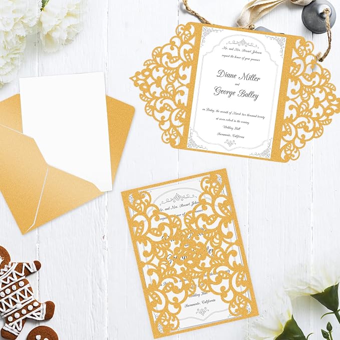 24 Sheets Gold Shimmer Cardstock 8.5 x 11 Metallic Paper, Goefun 80lb Card - Image 5