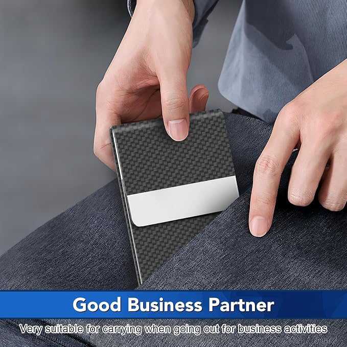 DMFLY Business Card Holder, Metal Slim Business Card Case, Pocket Card Holder - Image 7