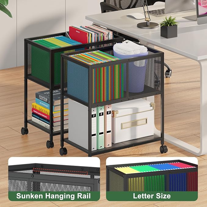 Sbanmao Rolling File Cart, Mobile File Cabinet - Image 3