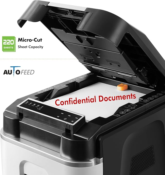 Aurora Commercial Grade 220-Sheet Auto Feed High Security Micro-Cut Paper - Image 3