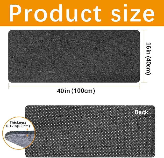 2 PCS Large Felt Desk mat, Office Computer Desk - Image 2