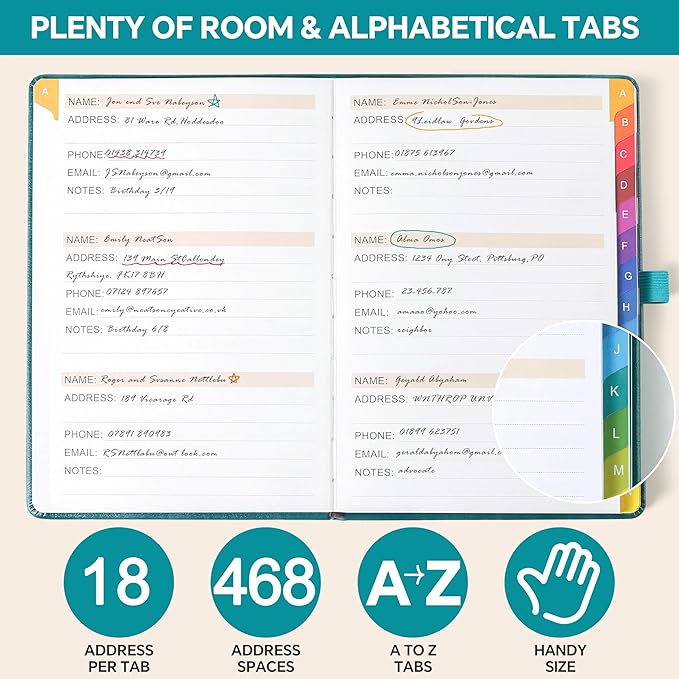 ZXHQ Address Book with Colorful Alphabetical Tabs - Image 5