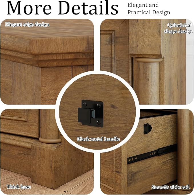 blini 2 Drawer File Cabinet Farmhouse Lateral File Cabinet - Image 4