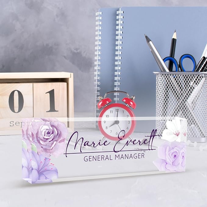 Personalized Name Plate for Desk, Custom Desk Name Plate, Acrylic Name Plate - Image 6