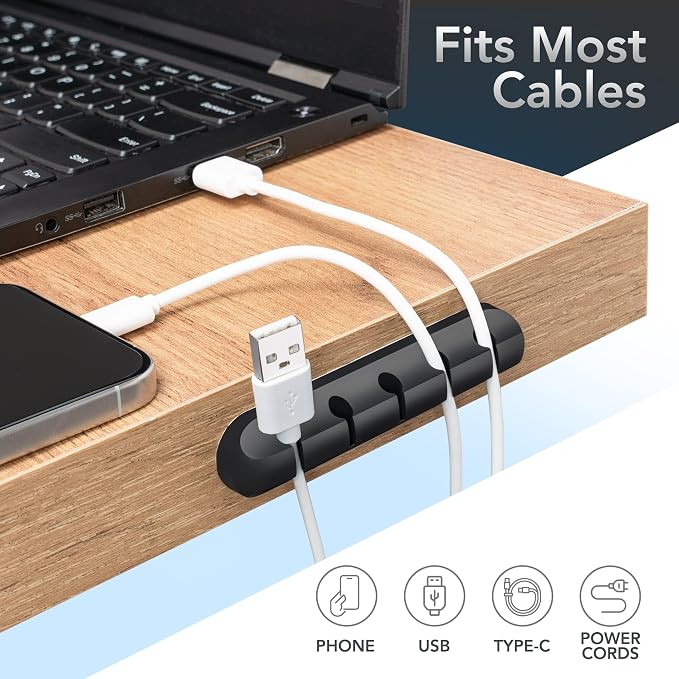 Cable Organizer Clips 5-Pack – Strong Adhesive Cord Holders - Image 8