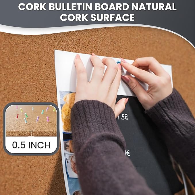 36"x24" Lockable Enclosed Bulletin Board, Outdoor Cork Weather-Resistant - Image 6