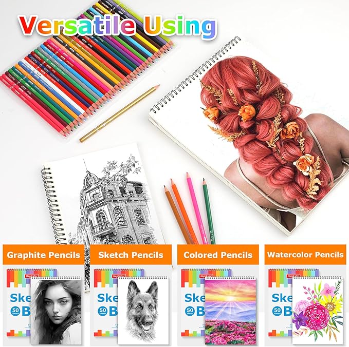 9" x 12" Sketch Book for Kids Adults, Acid Free Artist Drawing Paper Pad for - Image 3