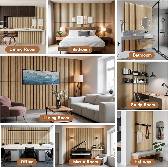 AUTORIFIC Wood Veneer Sound Panels, 10 Pack 47.2”x23.6” Wall Panels, Decorative - Image 7