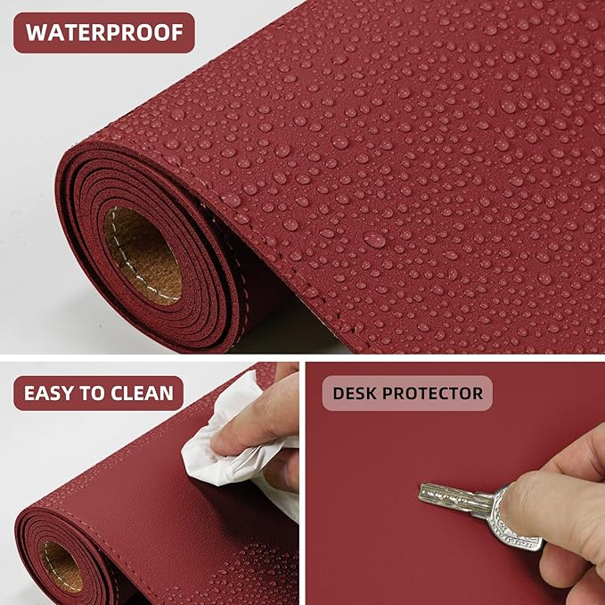 Desk Mat 31.5" x 17" Leather Desk Pad Protector - Image 5