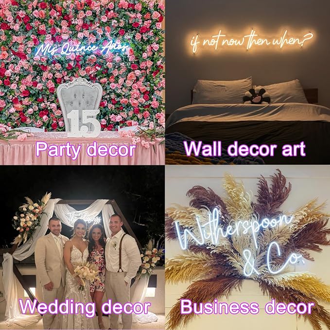 Custom Neon Sign Wedding Last Name, Plug/Battery Operated Neon Lights - Image 5