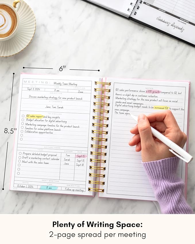 Lamare Meeting Notebook for Work Organization – Perfect Work Notebook for Note - Image 2