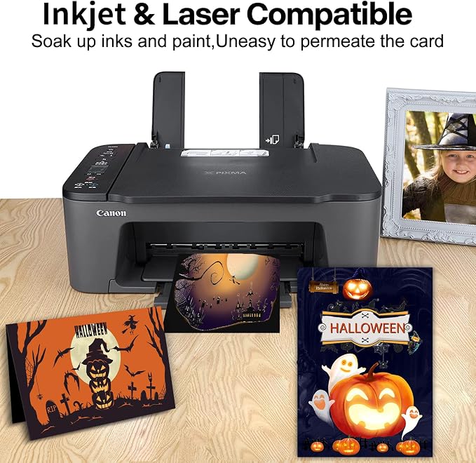100 Sheets Black Cardstock 8.5 x 11, Goefun 65lb Halloween Card Stock Printer - Image 4