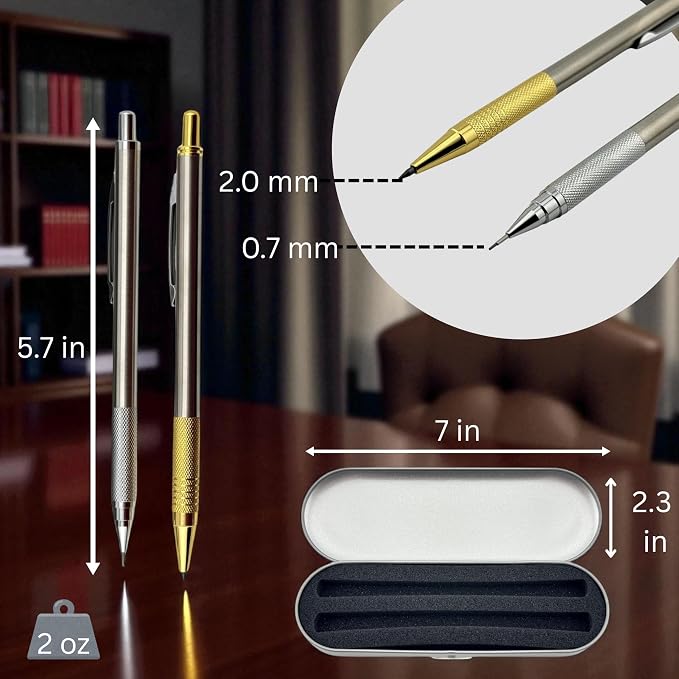 ELMA VADA STUDIO Custom Engraved Mechanical Pencil Set – Personalized 0.7mm & - Image 5