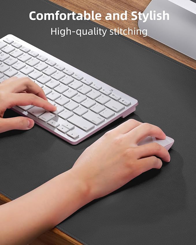 Leather Desk Pad Protector, Large Mouse Pad and Non-Slip Desk Cover, Waterproof - Image 3