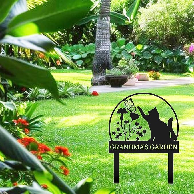 Personalized Garden Sign | Custom Cat Garden Stake Sign | Funny Garden Signs - Image 5