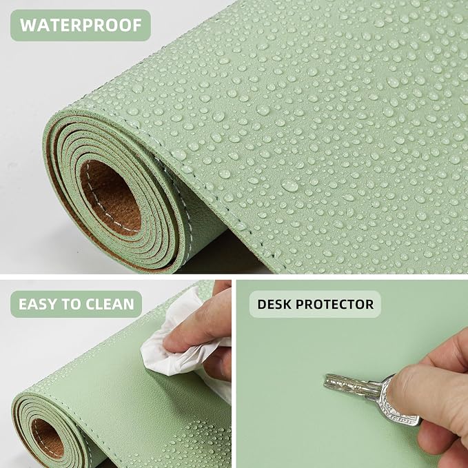 Leather Desk pad Protector, Large Desk mat - Image 3