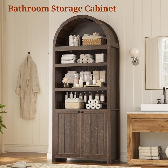 81" Tall Arched Cabinets, Bookcase - Image 7