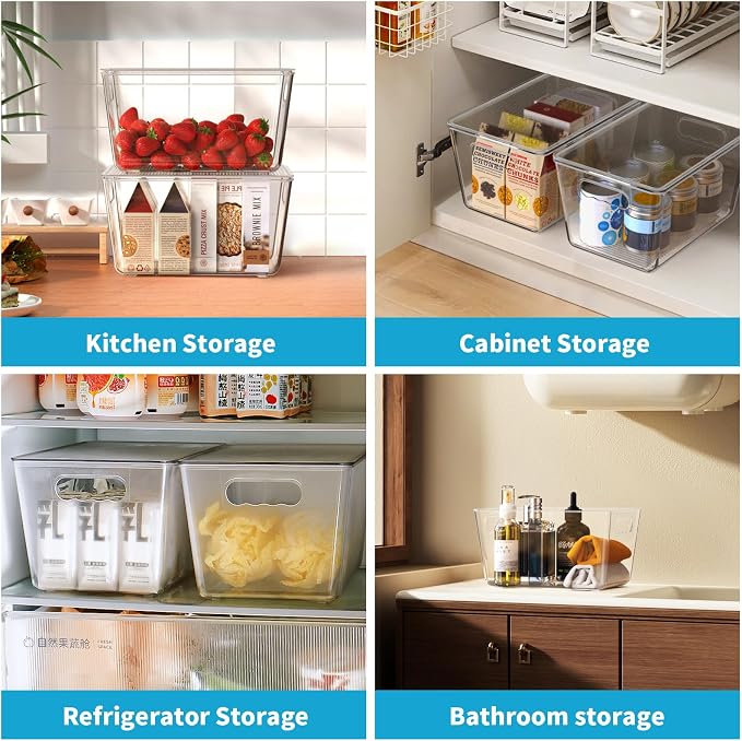 KJIXYUNG 4 Pack Clear Stackable Storage Bins - Image 4