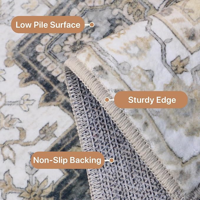 GENIMO 2'6"x6 Runner Rugs for Hallway, Machine Washable Non Slip Vintage Rugs - Image 4