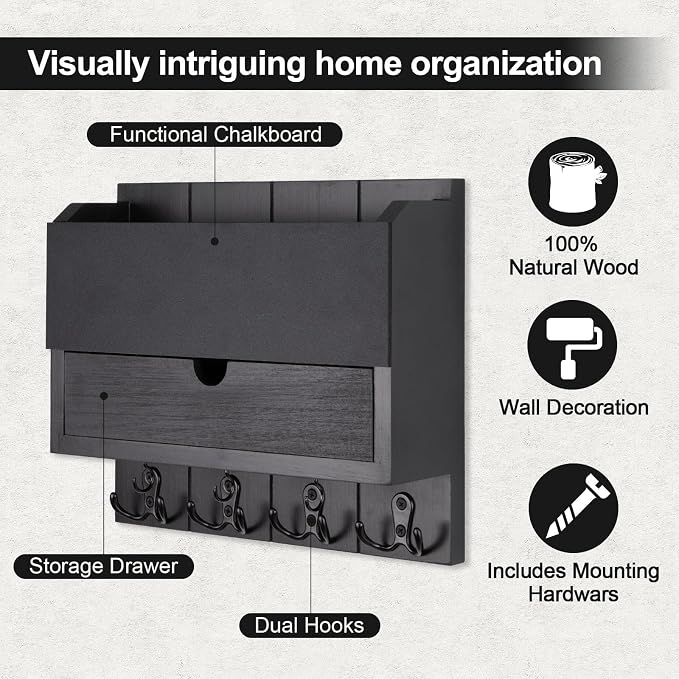 Lucundm Mail and Key Holder Wall Mount - Image 5