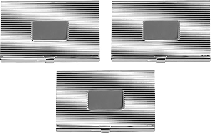 Stephanie Imports Set of 3 Slim & Minimalist Metal Business Card Holder Unisex - Image 4