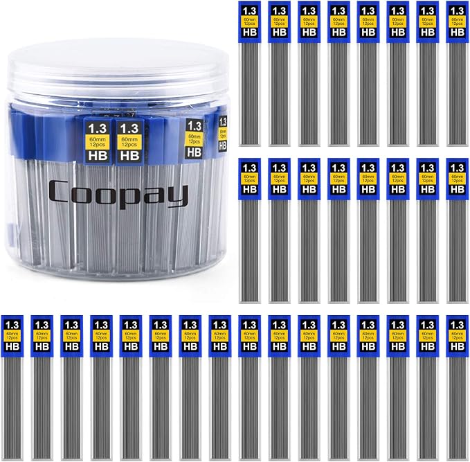 Coopay 720 Pieces Lead Refills 1.3 mm HB Break Resistant Mechanical Pencil by Coopay