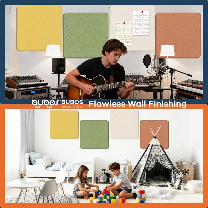BUBOS 4 PCS Acoustic Panels, Fabric Soundproof Wall Panels, Self-adhesive Sound - Image 8