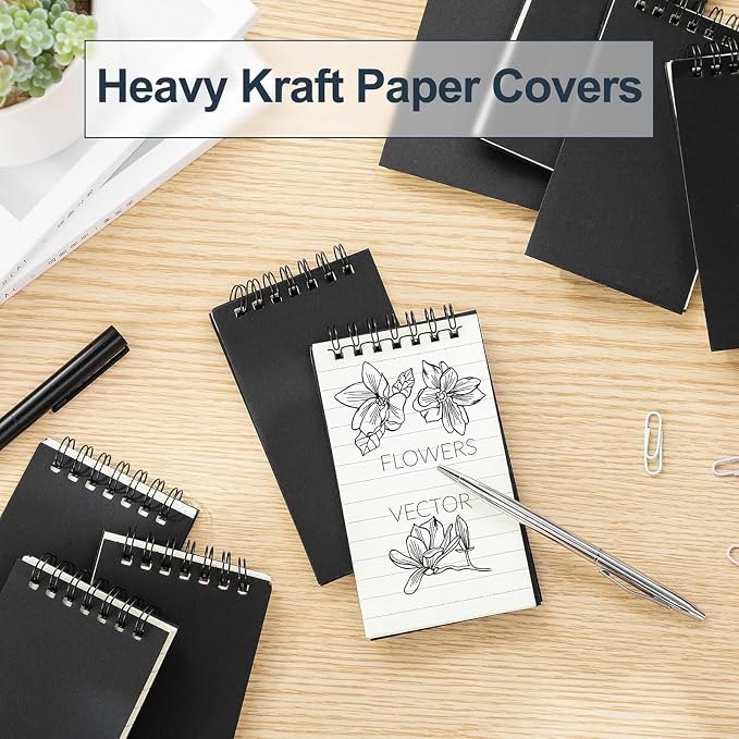 Tenceur 6 Pcs Pocket Notebook Bulk Small 3x5 Inch Spiral Notepads Mini Top - Image 3