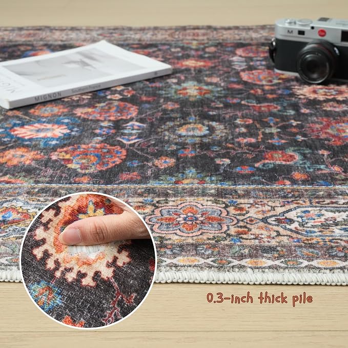 Rugcomf Runner Rug for Hallways Kitchen Rug Non Slip 2'x 6' Washable Rugs - Image 4