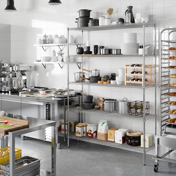 Regal Altair 18" Deep x 60" Wide x 86" Height Wire Shelving Kit | 5-Tier | NSF - Image 7