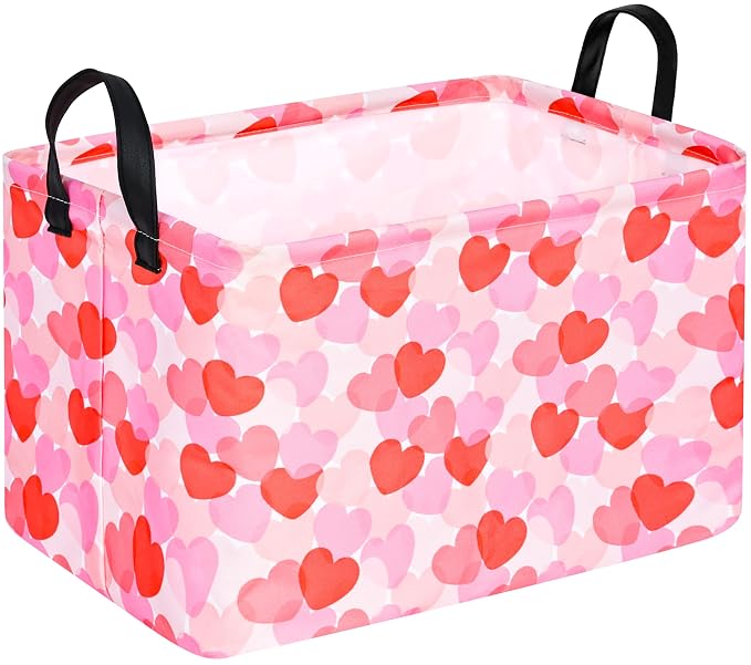 FUULOXE Rectangular Valentines Basket Storage Bin by Unknown