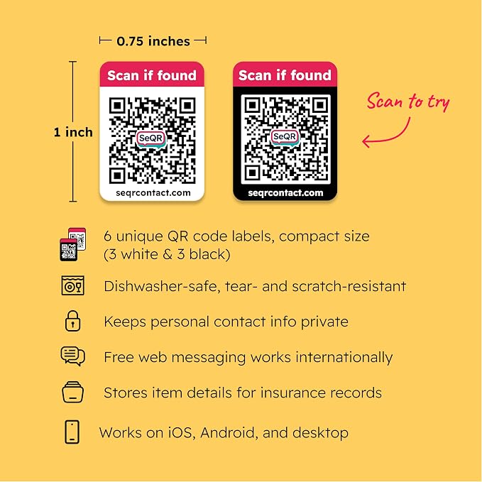 Lost Item QR Code Stickers | Customizable QR Code Labels - Image 7