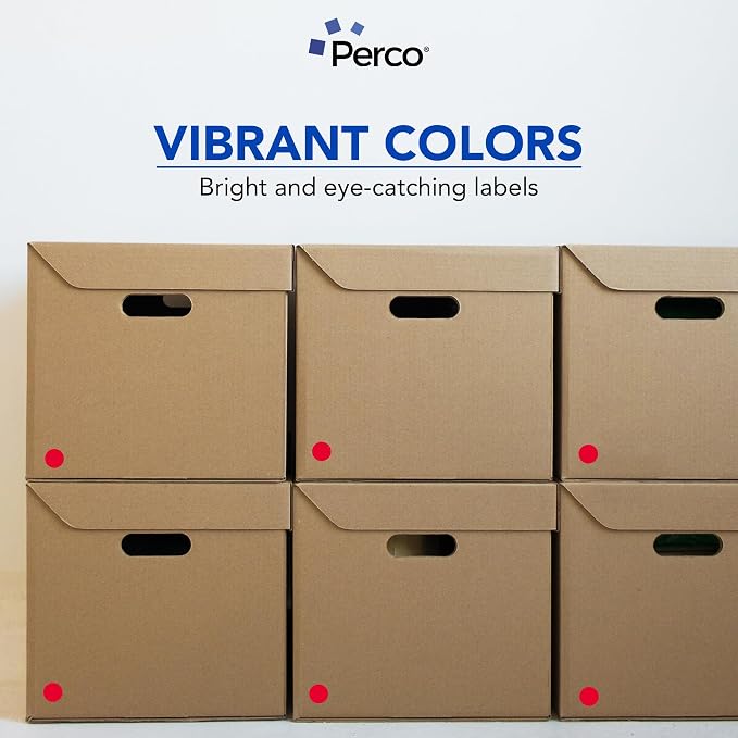 Perco Red 1-Inch Perforated Circle Dot Sticker Labels — 10 Rolls, 000 Round - Image 6