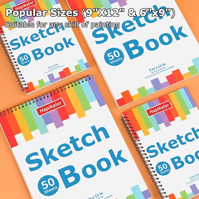 3-Pack 50 Sheets 9" x 12" Sketch Book, Spiral Bound Art Sketchbook, Bulk School - Image 7