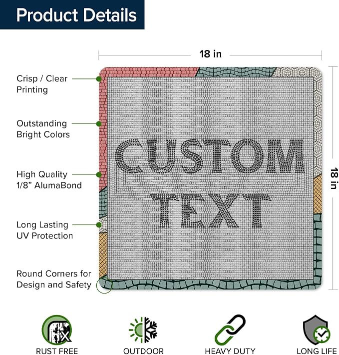 Custom Sign, Custom Street Sign, 11 Font Colors, 13 Font Styles, 4 Hole Options - Image 6