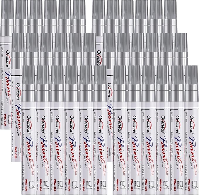 Overseas Metallic Silver Paint Marker Pens by Overseas