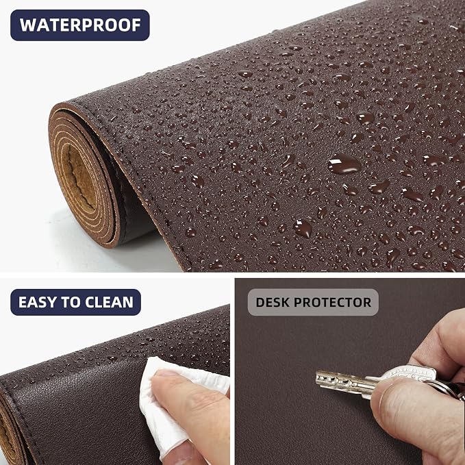 Leather Desk pad Protector, Large Desk mat - Image 3